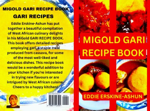 A book cover with MiGold gari dishes displayed